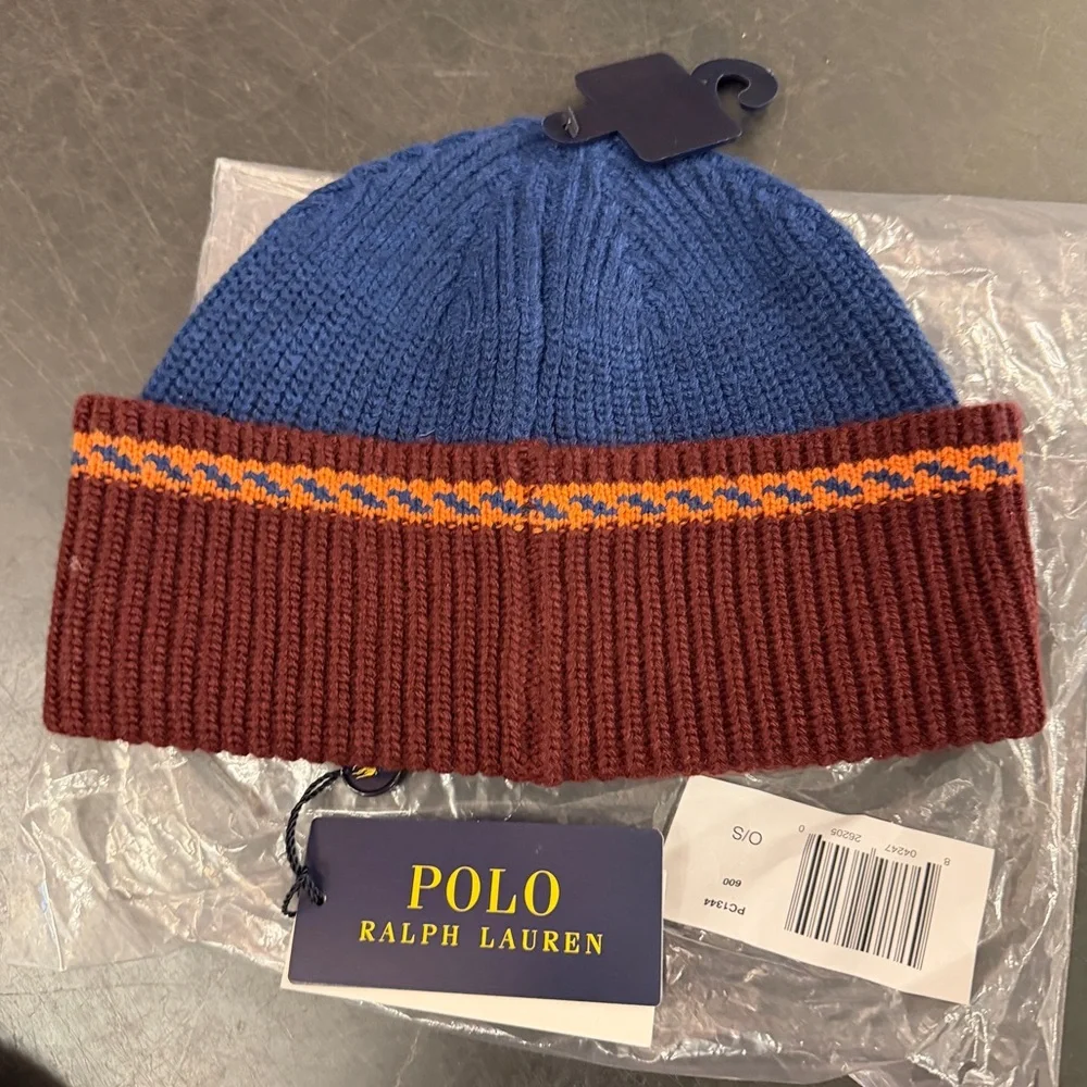 Polo Ralph Lauren Expedition Patch Beanie | Red Multi, OS, $88.00 MSRP, - Picture 7 of 12